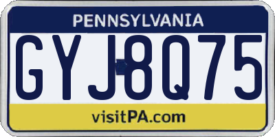 PA license plate GYJ8Q75