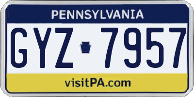 PA license plate GYZ7957