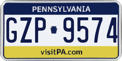 PA license plate GZP9574