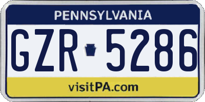 PA license plate GZR5286