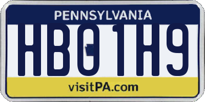 PA license plate HBO1H9