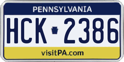 PA license plate HCK2386