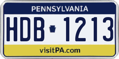 PA license plate HDB1213