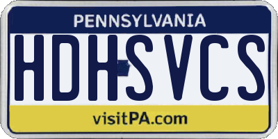 PA license plate HDHSVCS