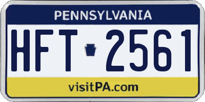 PA license plate HFT2561