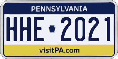 PA license plate HHE2021