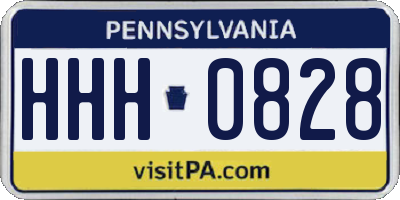 PA license plate HHH0828