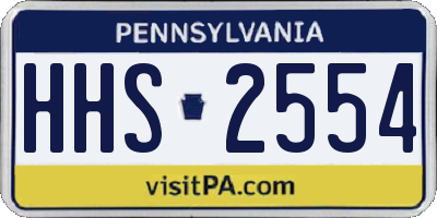 PA license plate HHS2554