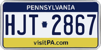 PA license plate HJT2867