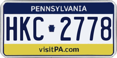 PA license plate HKC2778