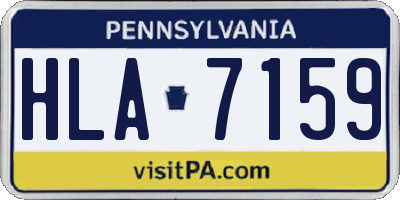 PA license plate HLA7159