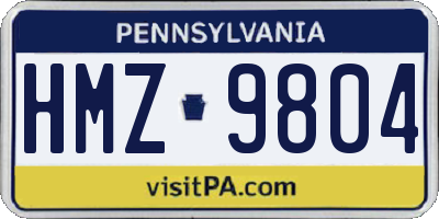 PA license plate HMZ9804