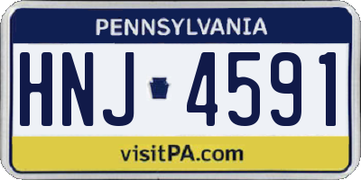 PA license plate HNJ4591