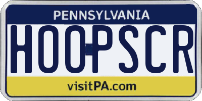 PA license plate HOOPSCR