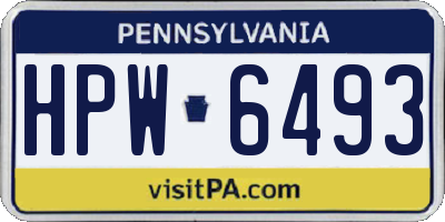 PA license plate HPW6493