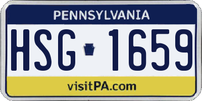 PA license plate HSG1659