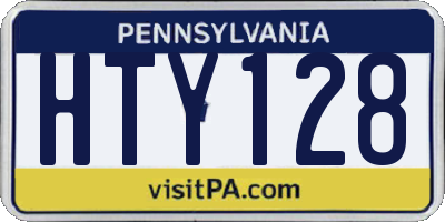 PA license plate HTY128