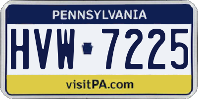 PA license plate HVW7225