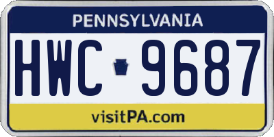 PA license plate HWC9687