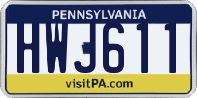 PA license plate HWJ611