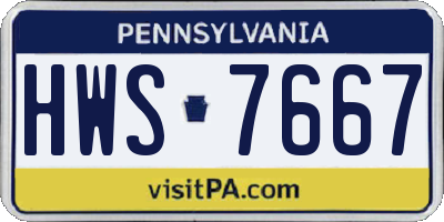 PA license plate HWS7667