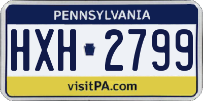 PA license plate HXH2799