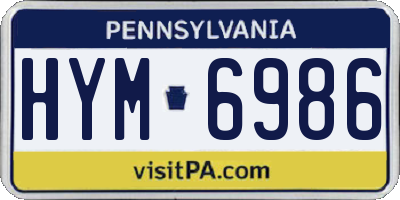 PA license plate HYM6986