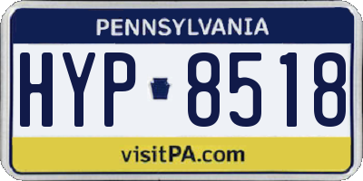 PA license plate HYP8518