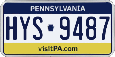 PA license plate HYS9487