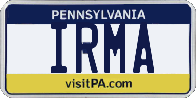 PA license plate IRMA