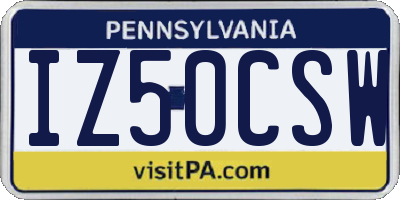 PA license plate IZ50CSW