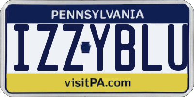 PA license plate IZZYBLU