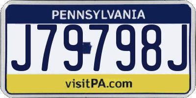 PA license plate J79798J