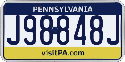 PA license plate J98848J