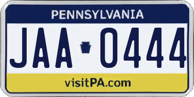 PA license plate JAA0444