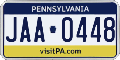 PA license plate JAA0448