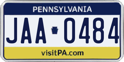 PA license plate JAA0484