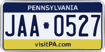 PA license plate JAA0527