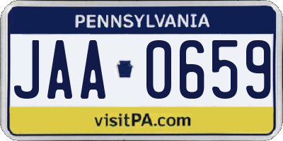 PA license plate JAA0659