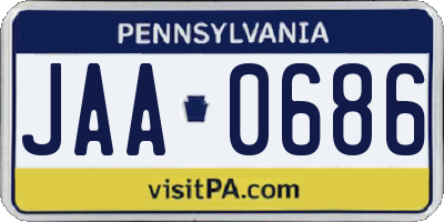 PA license plate JAA0686