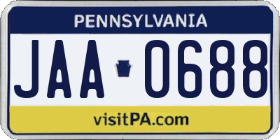 PA license plate JAA0688