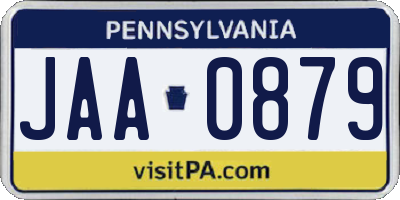 PA license plate JAA0879