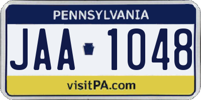 PA license plate JAA1048