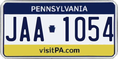 PA license plate JAA1054