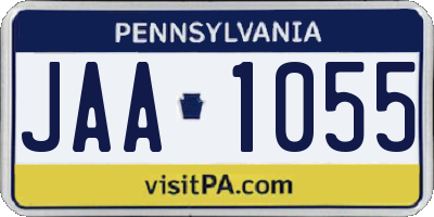 PA license plate JAA1055