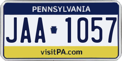 PA license plate JAA1057