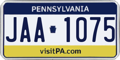 PA license plate JAA1075