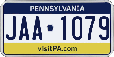 PA license plate JAA1079