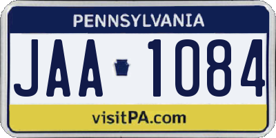 PA license plate JAA1084