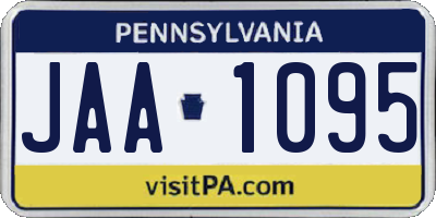 PA license plate JAA1095